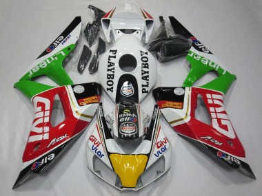 Carenagens Moto Honda CBR1000RR 2006-2007 - Branco Vermelho Verde Amarelo Preto Givi PlayBoy