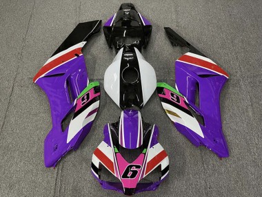 Carenagens Moto Honda CBR1000RR 2004-2005 - Roxo Branco Vermelho Rosa Preto Brilhante 6