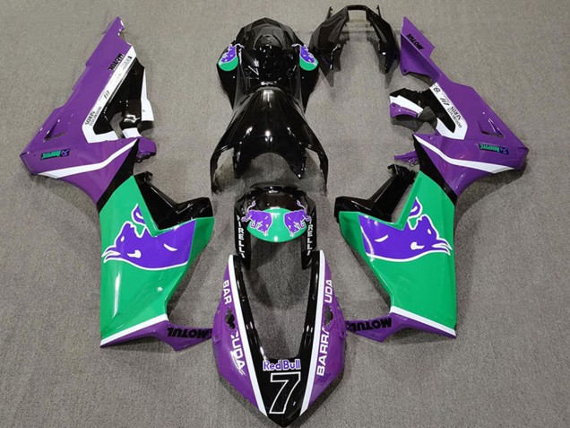Carenagens Moto Honda CBR1000RR 2017-2023 - Roxo Verde Preto Brilhante Red Bull