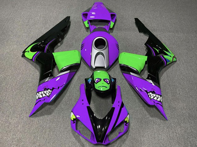 Carenagens Moto Honda CBR1000RR 2006-2007 - Roxo Prata Verde Preto Brilhante Tubarão