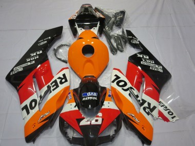 Carenagens Moto Honda CBR1000RR 2004-2005 - Laranja Branco Vermelho Preto Brilhante Repsol 26