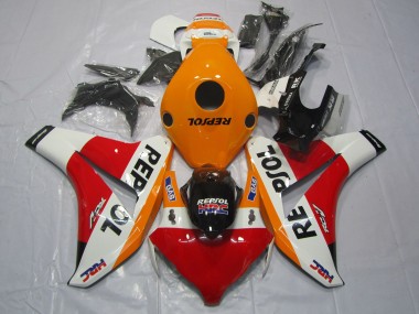 Carenagens Moto Honda CBR1000RR 2008-2011 - Laranja Branco Vermelho Preto Brilhante Repsol HRC