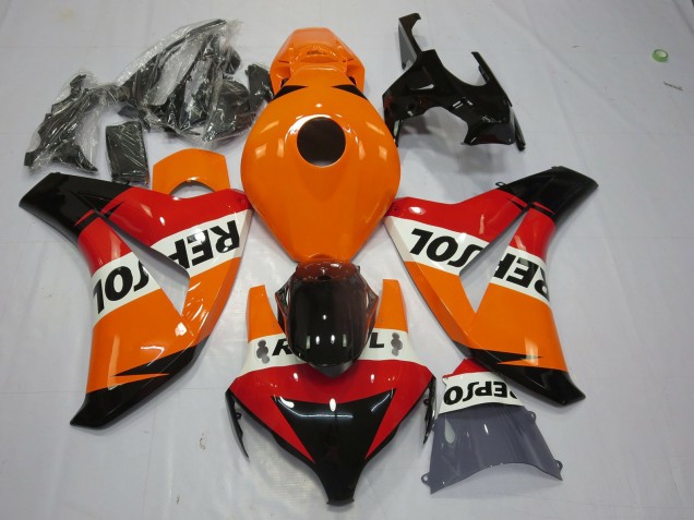 Carenagem Moto Honda CBR1000RR 2008-2011 - Laranja Branco Vermelho Preto Brilhante Repsol