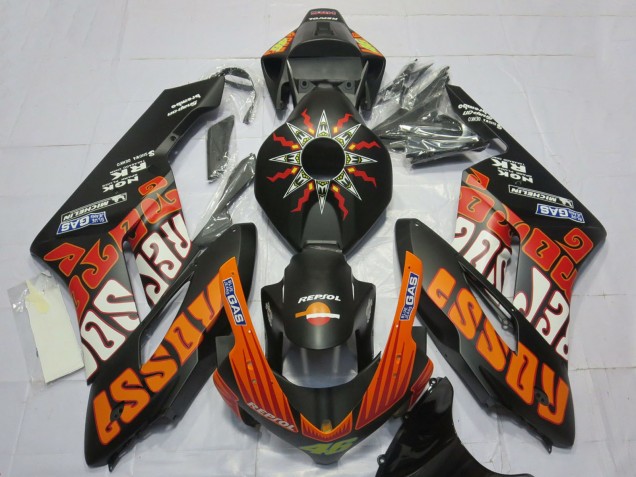 Carenagens Moto Honda CBR1000RR 2004-2005 - Preto Fosco Laranja Rossi
