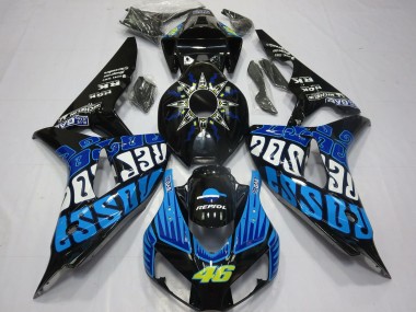 Carenagens Moto Honda CBR1000RR 2006-2007 - Preto Brilhante Azul Rossi 46