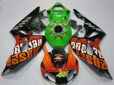 Carenagens Moto Honda CBR1000RR 2006-2007 - Verde Laranja Preto Brilhante Rossi 46