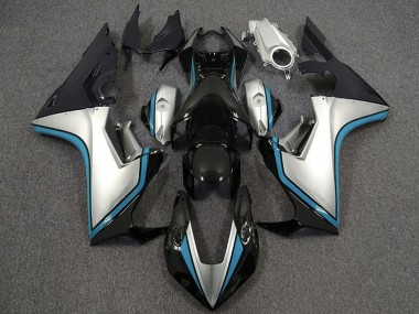 Carenagens Moto Honda CBR1000RR 2017-2023 - Prata Azul Claro Preto Brilhante