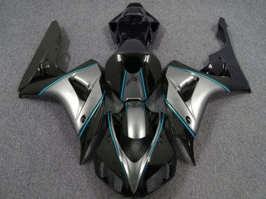 Carenagens Moto Honda CBR1000RR 2006-2007 - Prata Azul Preto Brilhante Risca de giz