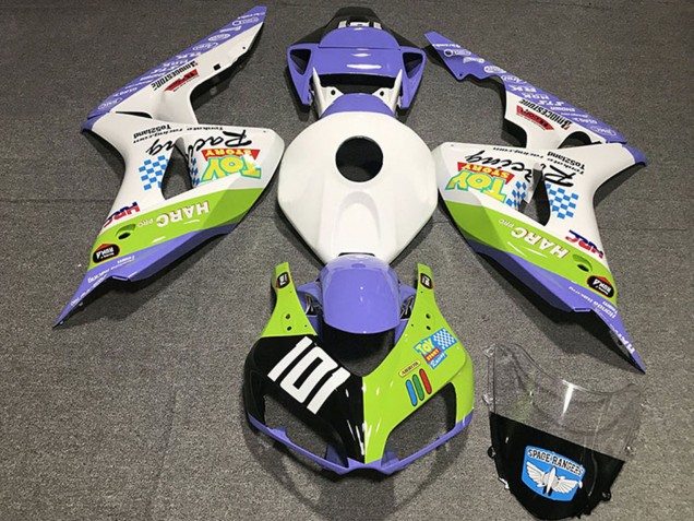 Carenagens Moto Honda CBR1000RR 2006-2007 - Branco Azul Verde Preto Brilhante Toy Story