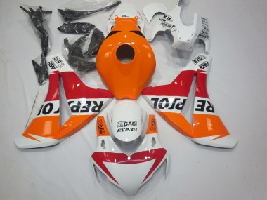 Carenagens Moto Honda CBR1000RR 2008-2011 - Laranja Branco Vermelho Preto Brilhante Repsol