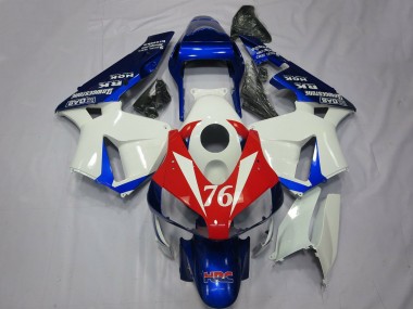 Carenagens Moto Honda CBR600RR 2003-2004 - Branco Vermelho Azul HRC 76