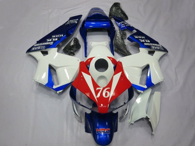 Carenagens Moto Honda CBR600RR 2003-2004 - Branco Vermelho Azul HRC 76