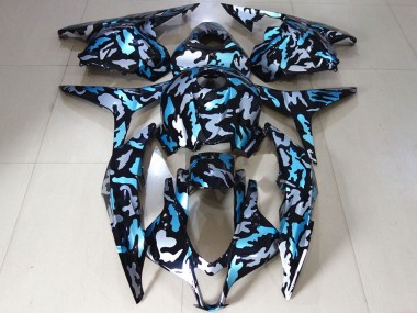 Carenagens Moto Honda CBR600RR 2009-2012 - Branco Azul Camouflage