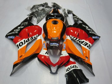 Kits Carenagem Moto Honda CBR600RR 2009-2012 - Laranja Branco Vermelho Preto Brilhante Repsol
