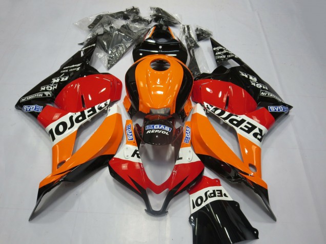 Kits Carenagem Moto Honda CBR600RR 2009-2012 - Laranja Branco Vermelho Preto Brilhante Repsol