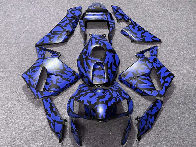 Carenagens Moto Honda CBR600RR 2003-2004 - Azul Preto Camouflage