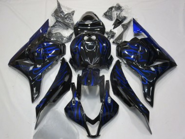 Carenagens Moto Honda CBR600RR 2009-2012 - Preto Brilhante Azul Chama