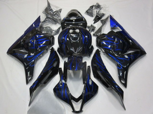 Carenagens Moto Honda CBR600RR 2009-2012 - Preto Brilhante Azul Chama