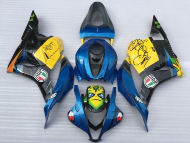 Carenagens Moto Honda CBR600RR 2009-2012 - Azul Amarelo Preto Brilhante Tubarão