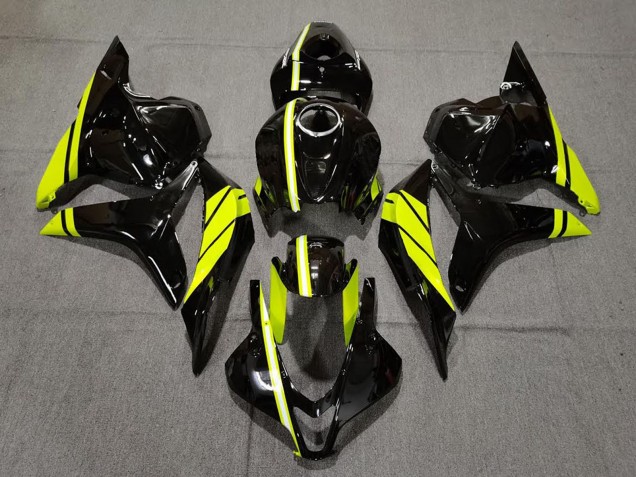 Carenagens Moto Honda CBR600RR 2009-2012 - Preto Brilhante Alta Visibilidade Amarelo Listra