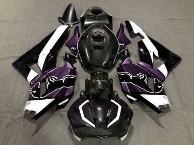Carenagens Moto Honda CBR600RR 2013-2023 - Preto Fibra de Carbono Branco Roxo Touro