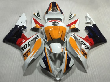 Carenagens Moto Honda CBR600RR 2007-2008 - Laranja Branco Vermelho Preto Brilhante Repsol Estilo