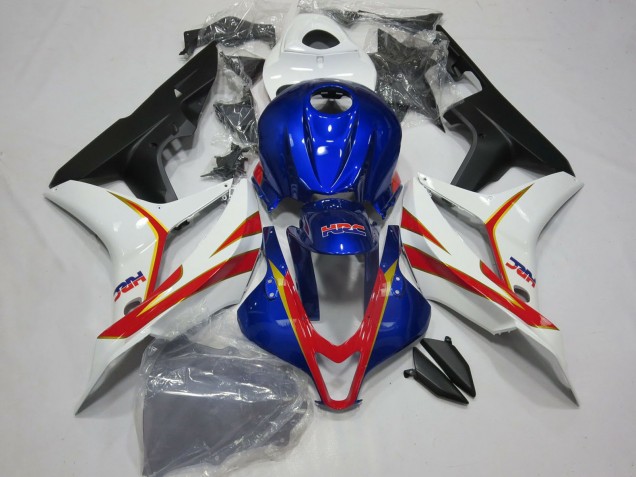 Carenagem Moto Honda CBR600RR 2007-2008 - Branco Vermelho Azul HRC
