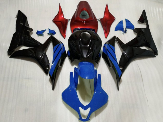 Carenagens Moto Honda CBR600RR 2007-2008 - Vermelho Azul Preto Brilhante