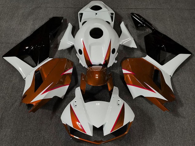 Carenagens Moto Honda CBR600RR 2013-2026 - Branco Laranja Escuro Preto Brilhante