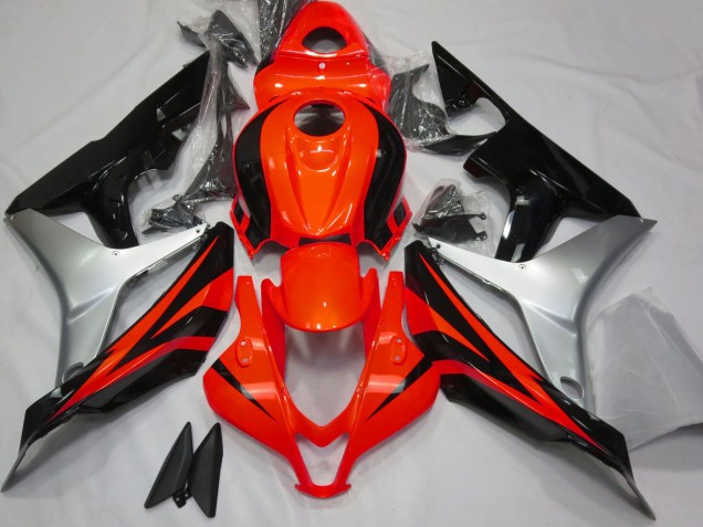 Carenagem Moto Honda CBR600RR 2007-2008 - Prata Vermelho Preto Brilhante OEM Estilo