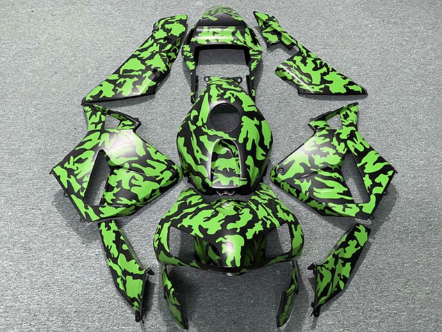 Carenagens Moto Honda CBR600RR 2003-2004 - Verde Preto Camouflage