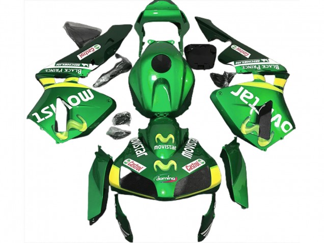 Carenagens Moto Honda CBR600RR 2003-2004 - Verde Amarelo MoviStar
