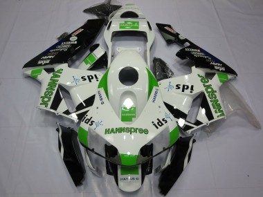 Carenagens Moto Honda CBR600RR 2003-2004 - Branco Verde Preto Brilhante Hannspree