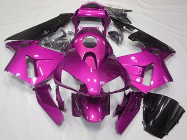 Carenagens Moto Honda CBR600RR 2003-2004 - Rosa Choque Preto Brilhante