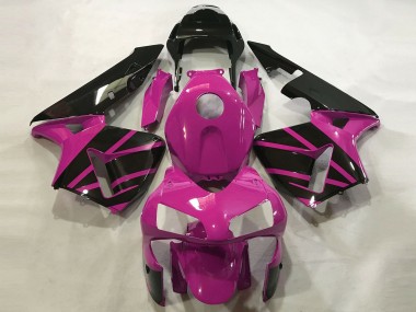 Carenagens Moto Honda CBR600RR 2003-2004 - Rosa Choque Preto Brilhante OEM Estilo