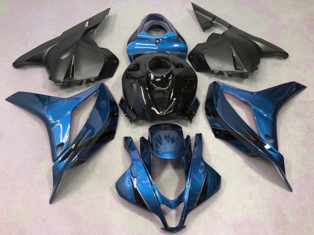 Carenagens Moto Honda CBR600RR 2009-2012 - Azul Preto Brilhante Preto Fosco