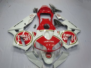 Carenagens Moto Honda CBR600RR 2003-2004 - Branco Vermelho Lucky Strike