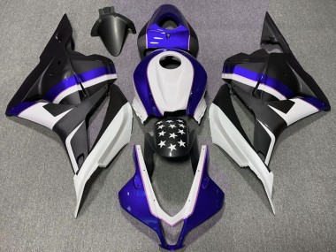 Carenagens Moto Honda CBR600RR 2009-2012 - Azul Escuro Preto Fosco Estrela