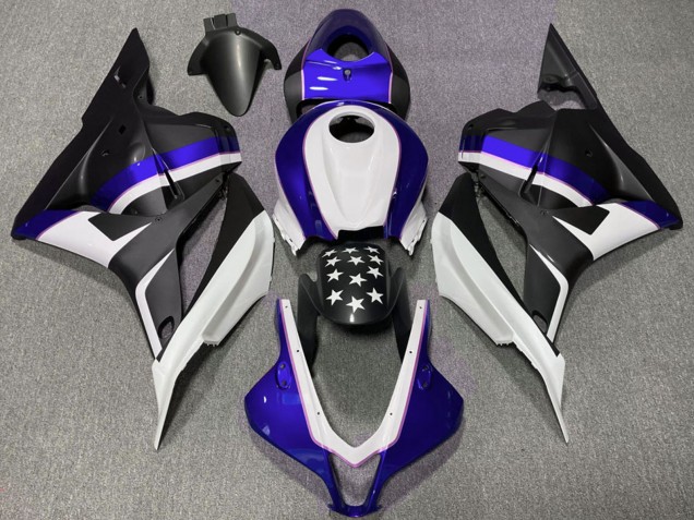 Carenagens Moto Honda CBR600RR 2009-2012 - Azul Escuro Preto Fosco Estrela
