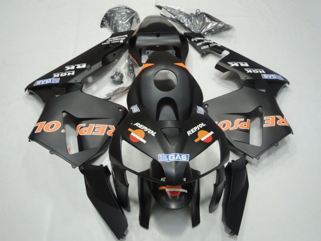 Carenagens Moto Honda CBR600RR 2003-2004 - Preto Fosco Laranja Repsol
