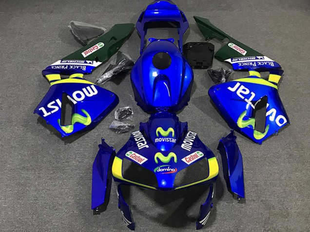 Carenagens Moto Honda CBR600RR 2003-2004 - Azul Amarelo Verde MoviStar