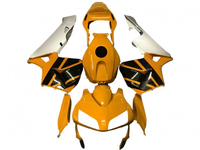 Carenagens Moto Honda CBR600RR 2003-2004 - Prata Mustard Amarelo Preto Brilhante