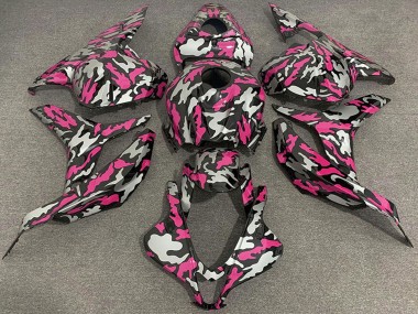 Carenagens Moto Honda CBR600RR 2009-2012 - Rosa Prata Camouflage