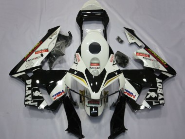 Carenagens Moto Honda CBR600RR 2003-2004 - Branco Amarelo Preto Brilhante HRC Playboy