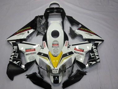 Carenagens Moto Honda CBR600RR 2003-2004 - Branco Amarelo Preto Brilhante Playboy Estilo