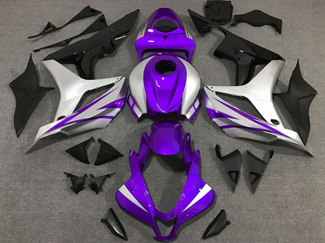 Carenagens Moto Honda CBR600RR 2007-2008 - Prata Roxo Preto Brilhante OEM Estilo