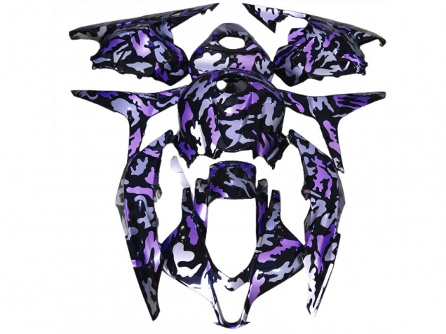 Carenagem Moto Honda CBR600RR 2009-2012 - Roxo Prata Camouflage