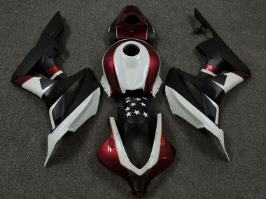 Carenagens Moto Honda CBR600RR 2009-2012 - Branco Vermelho Preto Fosco Estrela