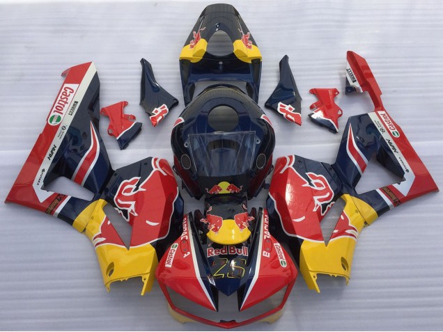 Carenagens Moto Honda CBR600RR 2013-2023 - Azul Escuro Amarelo Red Bull