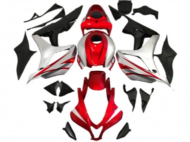 Carenagens Moto Honda CBR600RR 2007-2008 - Prata Vermelho Preto Brilhante OEM Estilo